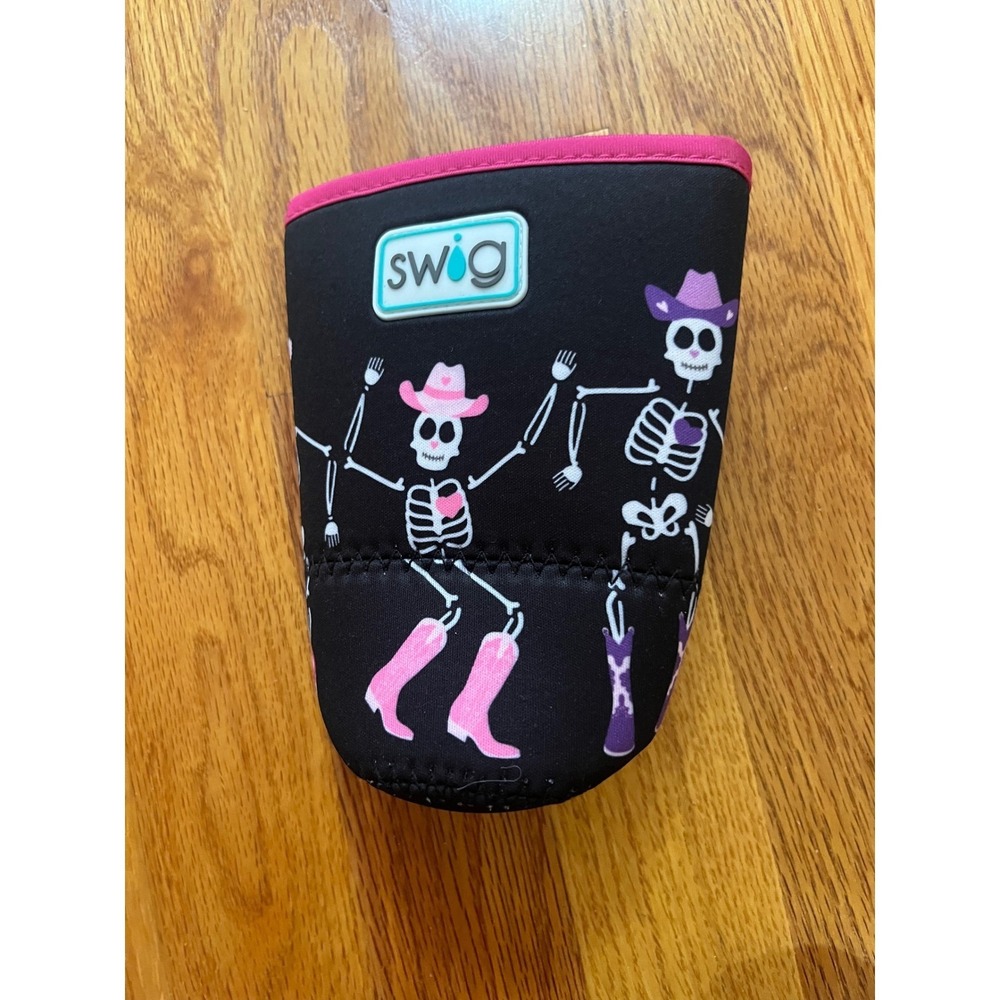 Swig Life Skeleton Cowboy Can Cooler Sleeve Boot Scootin Spooky Halloween